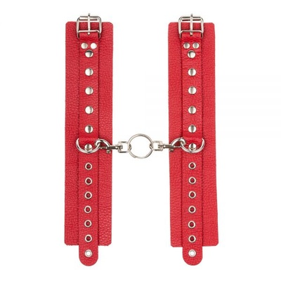 Leather Double Fix Hand Cuffs, Red - Наручники, 25 см (красный) sLash 