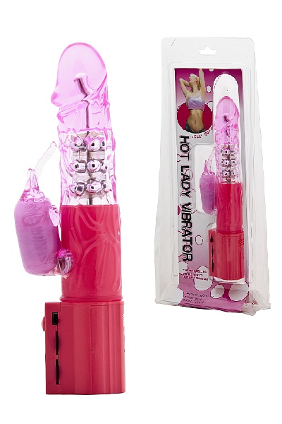 LyBaile - Vibrator With Pearls - Вибратор с шариками, 25х3.6 см (Розовый) 