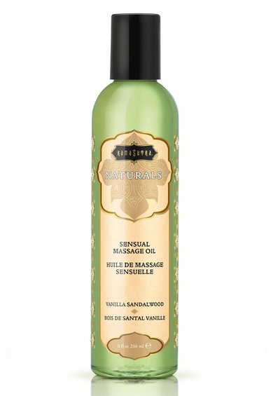 KamaSutra Naturals Massage Oil Vanilla Sandalwood - Натуральное массажное масло с ароматом ванили и сандала, 236 мл Kama Sutra 