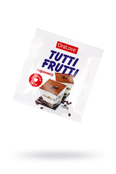 TUTTI-FRUTTI - Съедобная гель-смазка для орального секса со вкусом тирамису, 4 г 20 шт Лаборатория "Биоритм" 