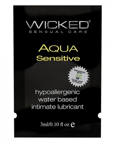 Wicked Aqua Sensitive - Мягкий лубрикант на водной основе, 3 мл 