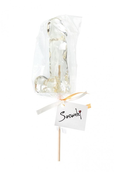 Прозрачный леденец в форме пениса со вкусом пина колада Sosuчki 