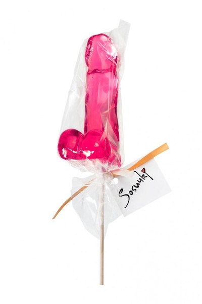 Розовый леденец в форме пениса со вкусом бабл-гам Sosuчki 