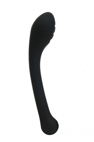 Черный фаллоимитатор с изогнутой головкой - 18 см. 4sexdream 