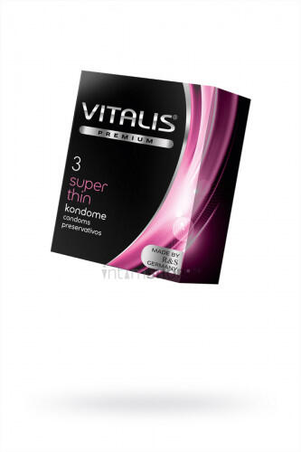 Презервативы Vitalis Premium Super Thin супертонкие, 3 шт (Бесцветный) 