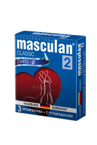 Презервативы с пупырышками Masculan Classic Dotty №2, 3 шт Masculan Play (Нежно-розовый) 