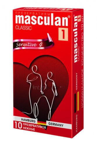 Презервативы Masculan Classic Sensitive классической формы №1, 10 шт Masculan Play (Нежно-розовый) 