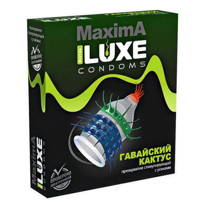 Презерватив Luxe Maxima Гавайский кактус с усиками, 1 шт (Бесцветный) 