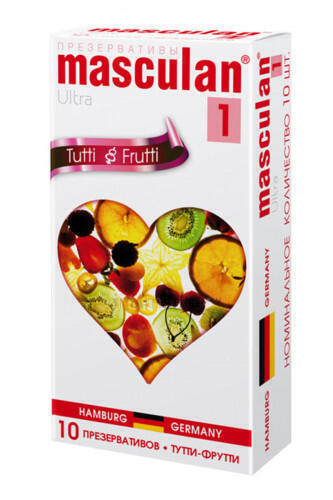 Презервативы Masculan Ultra Tutti Frutti №1, 10 шт Masculan Play (Ярко-жёлтый) 