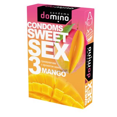 Презервативы Domino Sweet Sex, манго, 3 шт (Бесцветные) 