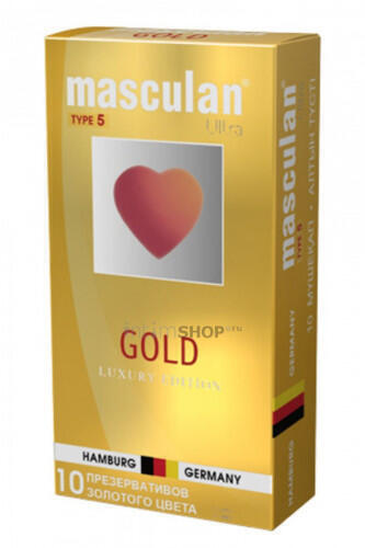 Презервативы Masculan Ultra Gold №5 с ароматом ванили, 10 шт Masculan Play (Золотистый) 