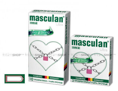 Презервативы Masculan Ultra Strong с утолщенными стенками №4, 10 шт Masculan Play (Черный) 