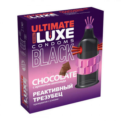 Презерватив стимулирующий Luxe Black Ultimate Реактивный трезубец Шоколад, 1 шт (Чёрный) 