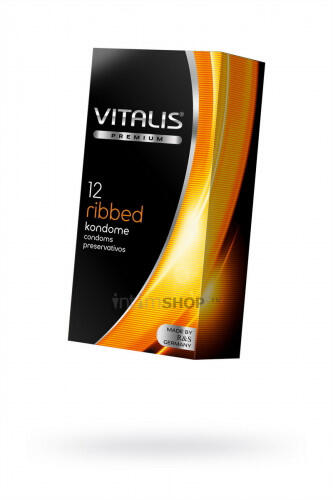 Презервативы Vitalis Premium Ribbed ребристые, 12 шт (Бесцветный) 