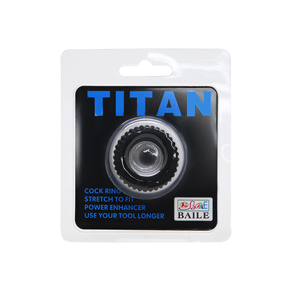 TITAN Cock Ring Blue -Эрекционное кольцо, 3,3 см (черное) LyBaile (Черный) 
