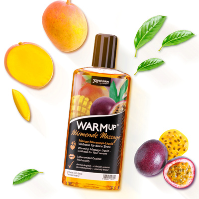 Joy Division Warmup Mango + Maracuya - массажное масло с согревающим эффектом и с ароматом манго и маракуйи, 150 мл (Прозрачный) 