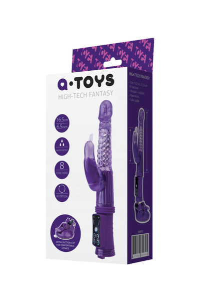 Toyfa A-Toys High-Tech fantasy - Вибратор с клиторальным отростком, 24х3 см (Фиолетовый) 