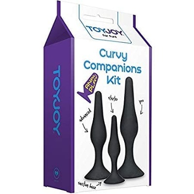 Набор анальных пробок Curvy Companions Kit 3Pcs Toy Joy (Черный) 