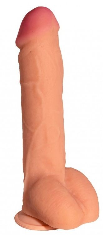 Телесный реалистичный фаллоимитатор с присоской №75 - 23,5 см. Джага Джага 