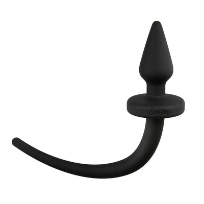 Easytoys Dog Tail Plug Pointy Small - Маленькая анальная пробка с хвостом собаки, 26х3 см (Черный) 
