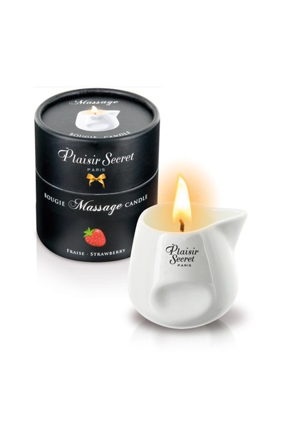 Plaisir Secret Strawberry - массажная свеча с ароматом клубники, 80 мл (Белый) 