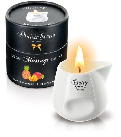 Plaisir Secret Pineapple Mango - массажная свеча с ароматом ананаса и манго, 80 мл (Белый) 