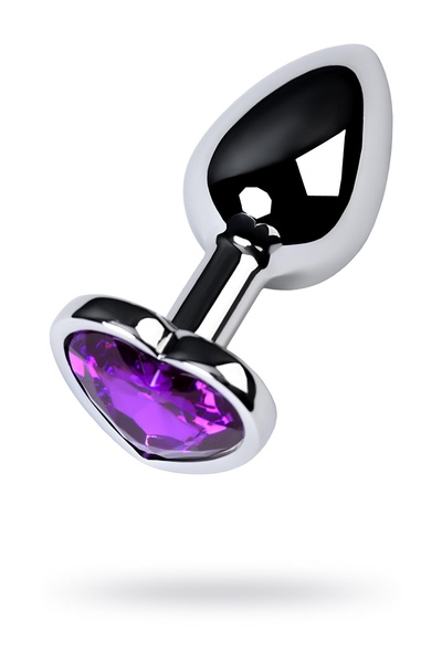 Metal by TOYFA - Анальная пробка с фиолетовым кристаллом, 7 см (серебристый) (Фиолетовый) 