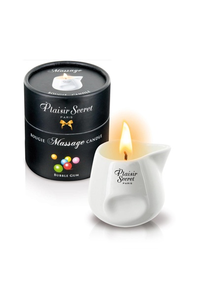 Plaisir Secret Buble Gum - массажная свеча с ароматом жвачки, 80 мл (Белый) 