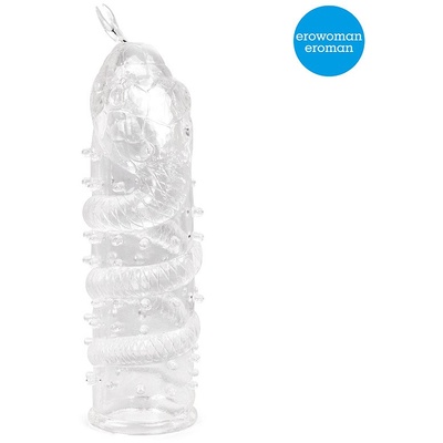 Erowoman-Eroman Crystal Sleeve Snakes - Прозрачная насадка в виде змеи, 14 см (Прозрачный) 