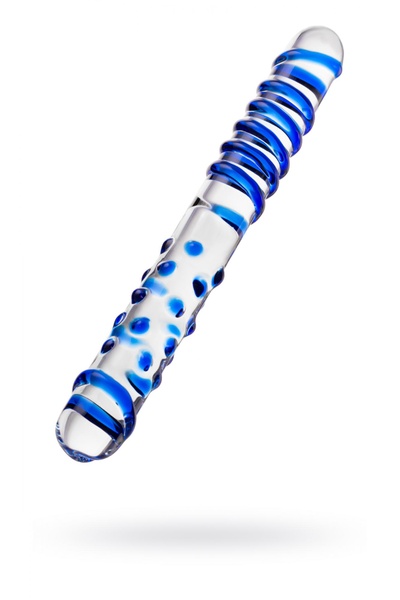 Sexus Glass - Двусторонний фаллоимитатор, 22 см (синий) 