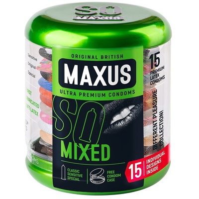 Maxus Mixed - Набор презервативов в металлическом кейсе (15 шт) (Мульти) 