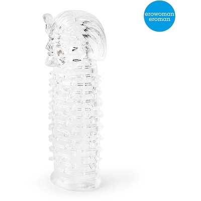 Erowoman-Eroman Crystal Sleeve - Прозрачная стимулирующая насадка в виде фараона, 13.5х2.2 см (Прозрачный) 