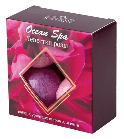 Laboratory Katrin Ocean Spa Лепестки розы - Набор бурлящих шаров для ванн, 4х40 г (Розовый) 