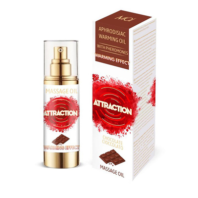 Mai Cosmetics Attraction Massage Oil - Разогревающее массажное масло с феромонами, 30 мл (шоколад) 