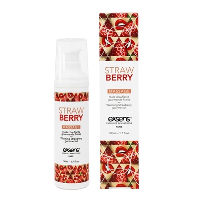 Gourmet Strawberry - Разогревающее массажное масло для оральных ласк, 50 мл (клубника) Exsens 