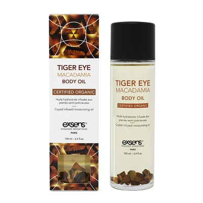 Exsens Tiger Eye Macadamia - Органическое массажное масло с камнями, 100 мл (макадамия) 