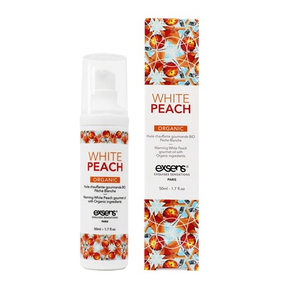 Exsens Gourmet White Peach Organic - Разогревающие массажное масло с органическими ингредиентами, 50 мл (персик) 