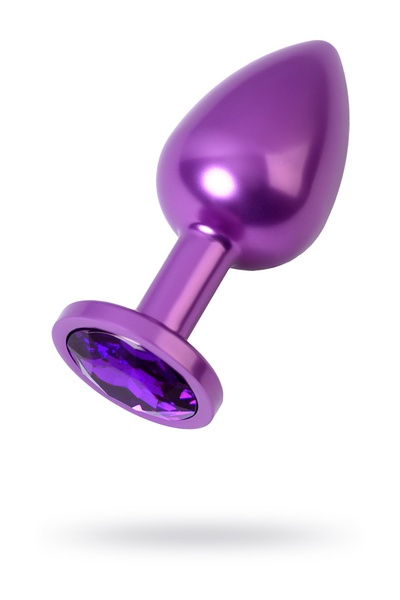 Metal by TOYFA - Анальная пробка с фиолетовым кристаллом, 8,2 см (фиолетовый) 