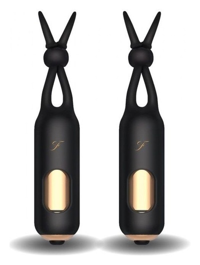 Fredericks of Hollywood Vibrating Nipple Stimulators - Зажимы для сосков с вибрацией, 10.2х2.5 см (чёрный) Fredericks Of Hollywood, США (Черный) 