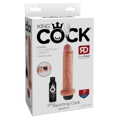 7 Squirting Cock - Фаллоимитатор с семяизвержением, 17,8 см (телесный) PipeDream 