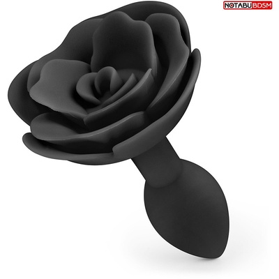 NoTabu - Анальная пробка с ограничителем в виде розы, 8х3 см (чёрный) (Черный) 