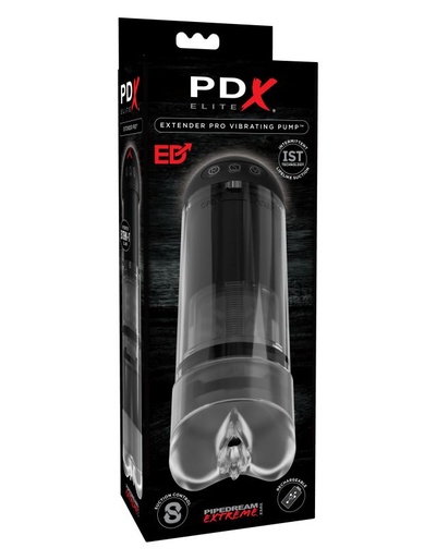 PDX ELITE Extender Pro Vibrating Pump - Вакуумная вибропомпа, 26 см (прозрачный) PipeDream, США 