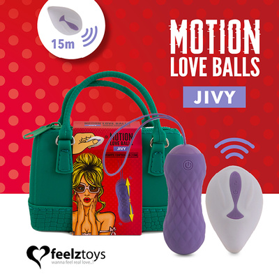 FeelzToys Motion Love Balls Jivy - Шарики с дистанционным управлением, 8.3х3.2 см (сиреневый) 
