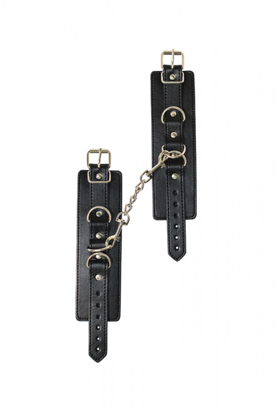 Lola Games Party Hard Liberate наручники с кольцами и пряжками, 23 см (чёрный) (Черный) 