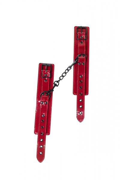 Lola Games Party Hard Bizzare лакированные наручники с пряжками, 32.5 см (красный) 