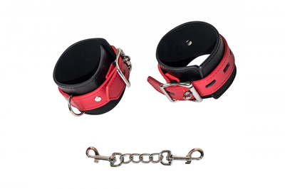 Lola Games Party Hard Prelude наручники с ремнями и пряжками, 32 см (чёрный с красным) (Черный) 