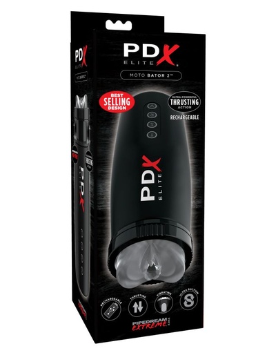 PDX ELITE Motorbator 2 - Автоматический мастурбатор вагина, 23 см (черный) PipeDream, США 