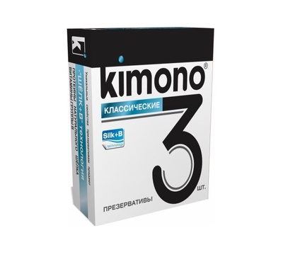 Kimono - Гладкие классические презервативы, 3 шт (Прозрачный) 
