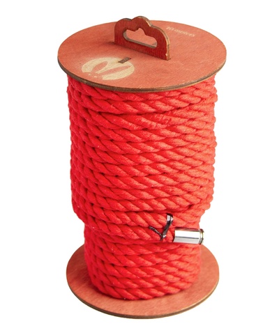 Веревка игровая хлопковая для шибари Pink Rabbit красная, 10 м (Красный) 