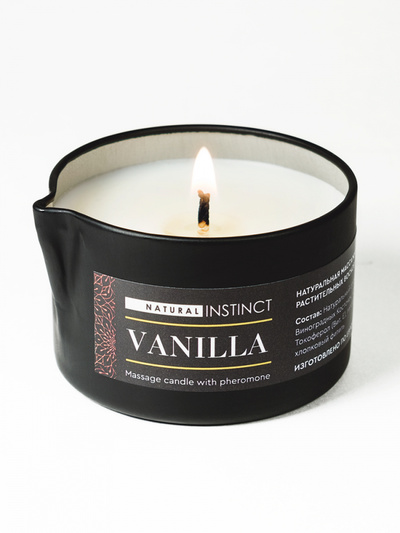 Natural Instinct Ваниль массажная свеча с феромонами и ароматом ванили, 70 мл Парфюм Престиж 